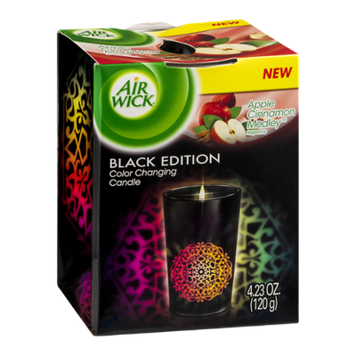 Air Wick Apple Cinnamon Medley Black Edition Color Changing Candle