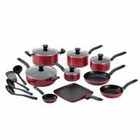 T-Fal A777si64 Initiatives 18-Piece Cookware Set, Red, 1 ea