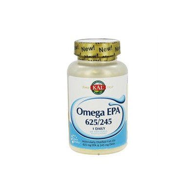 Kal - Omega EPA 625/245 Moleculary Distilled Fish Oil 1 Daily - 60 Softgels