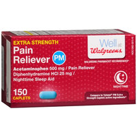 Walgreens Pain Reliever Extra Strength PM Caplets, 150 ea