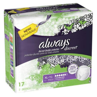 Always Discreet Moderate Absorbency Incontinence Underwear Extra-Large