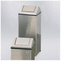 Rubbermaid Fire-Safe Swing Top Receptacle, Square, Nonmagnet Steel