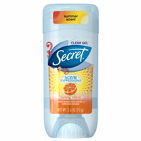 Secret Scent Expressions Clear Gel Antiperspirant & Deodorant, Sunny Citrus, 2.6 oz