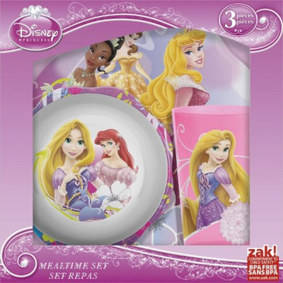 Zak Designs 3 Piece Disney Princess Plate Set