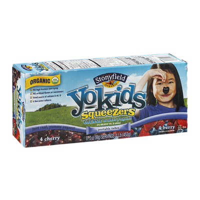 Stonyfield Organic Yo Kids Squeezers Organic Low Fat Yogurt Tubes - 8 CT