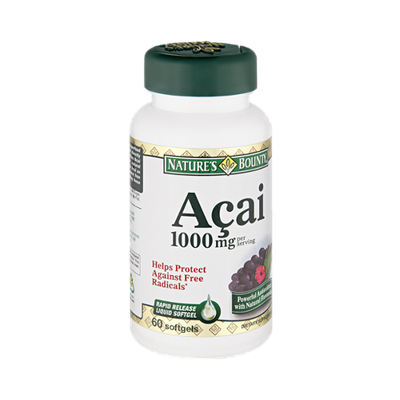 Nature's Bounty Acai 1000mg Dietary Supplement Rapid Release Liquid Softgels - 60 CT