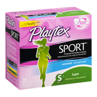 Playtex Plastic Tampons Sport Super Unscented - 36 CT
