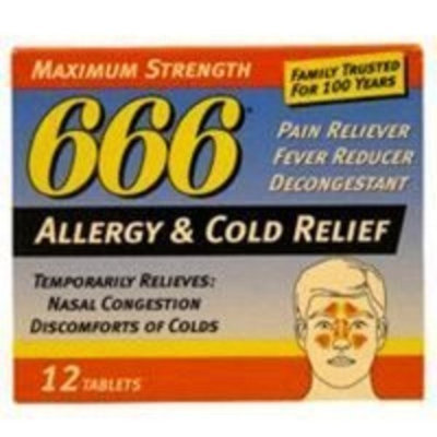 666 Allergy And Cold Relief Tablets By Lee Pharmaceutical - 12 Ea