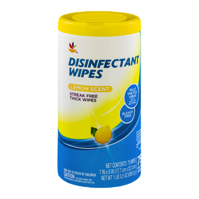 Ahold Disinfectant Wipes Lemon Scent - 75 CT