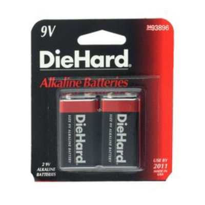 Eveready Battery Company DieHard 9V Alkaline Batteries, 2pk - EVEREADY BATTERY COMPANY