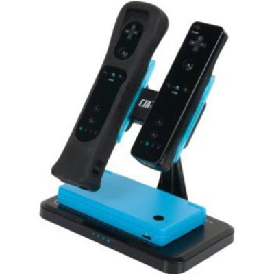 DB Drive Black Dual Vertical Induction Charger for Wii, DSi and DSiXL