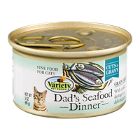 Variety Cat Food Dad's Seafood Dinner Cuts & Gravy