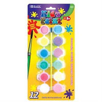 BAZIC 12 Color 6ml Kid's Paint With Brush