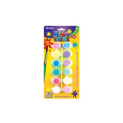 BAZIC 12 Color 6ml Kid's Paint With Brush