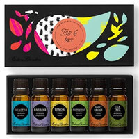 Top 6 100% Pure Therapeutic Grade Basic Aromatherapy Sampler Essential Oil Gift Set- 6/10 ml of Eucalyptus, Lavender (Bulgarian), Lemon, Peppermint, Sweet Orange and Tea Tree by Edens Garden