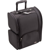 Craft Accents All Black Soft-Sided Professional Rolling Makeup Case with Removable Clear Bags
