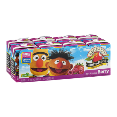 Apple & Eve No Sugar Added Bert & Ernie's Berry 100% Juice - 8 CT