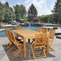Aurora 9 Piece Rectangular Teak Patio Dining Set