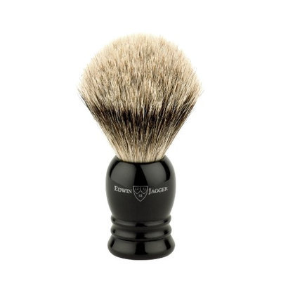 Edwin Jagger 1ej256sds Traditional English Super Badger Hair Shaving Brush Faux Ebony Medium With Drip Stand