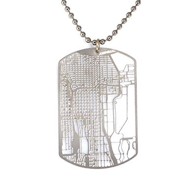 Chicago Dog Tag - Urban Gridded Jewelry