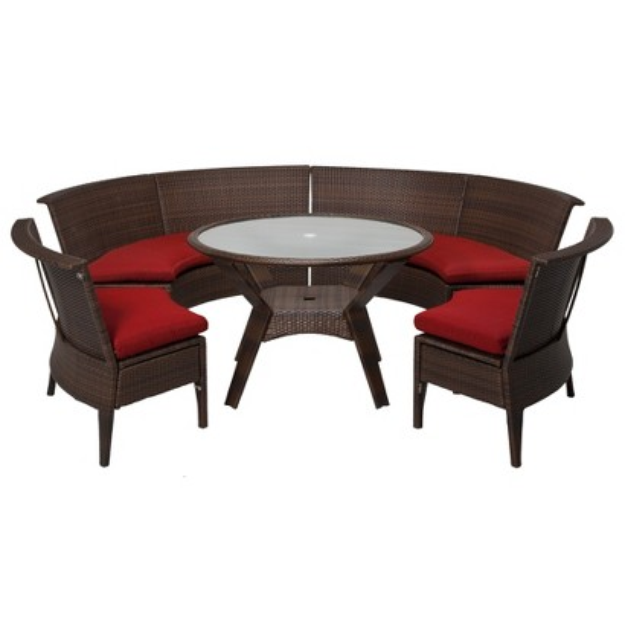 Threshold Rolston 5-Piece Wicker Patio Dining Sectional Furniture Set