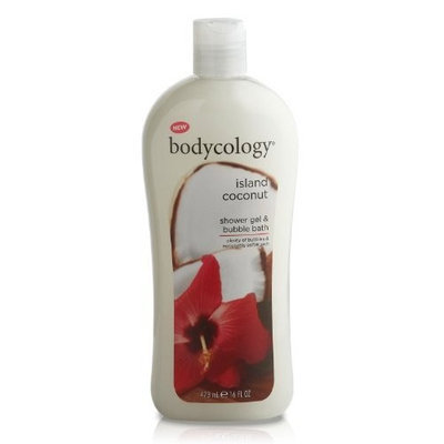 Bodycology Shower Gel and Bubble Bath, Island Coconut, 16-Fluid Ounce (Pack of 2)