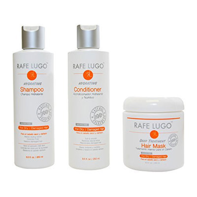 Rafe Lugo Damaged Hair Repair Treatment 3 Piece Kit Includes: 8.5 oz Shampoo + 8.5 oz Conditioner + 8.5 oz Mask