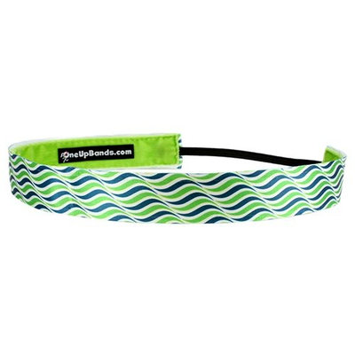 One Up Bands Waves Navy Lime Non-Slip Headband