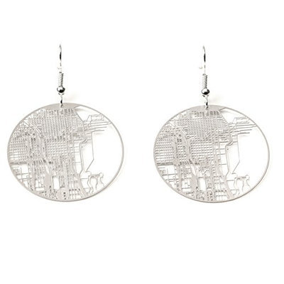 Chicago Earrings - Urban Gridded Jewelry Collection by Aminimal