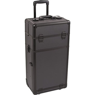 Sunrise Interchangeable 2-in-1 Pro Rolling Cosmetic Makeup Artists Train Case Sliding Tray