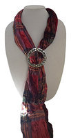 Ladycrw Red Tartan Velvet Hand Dyed Scarf