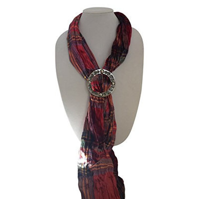 Ladycrw Red Tartan Velvet Hand Dyed Scarf