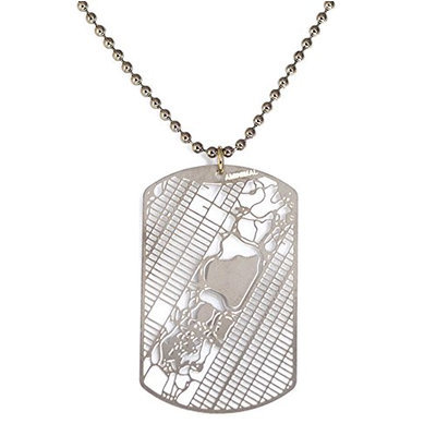 New York Central Park Dog Tag - Urban Gridded Jewelry Collection by Aminimal