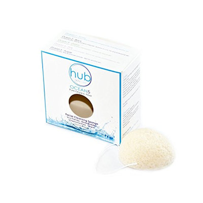 The Best Facial Cleanser Konjac Sponge - HUB Skin Care Ocean5 WHITE with Natural Konjac Fibre - 100% Natural & Organic ...