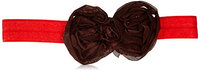 Jojo's Boutique Brown Chiffon Bow on Red Headband