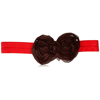 Jojo's Boutique Brown Chiffon Bow on Red Headband
