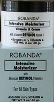Robanda Intensive Moisturizer Cream with Advanced Retinol Vitamin A For All Skin Types 1.7 oz