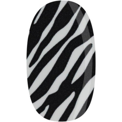 Skinz Nail Decals 24 Count Black and White Zebra Print