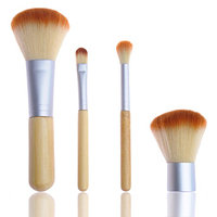 Bliss & Grace 4 Piece Travel Bamboo Make-Up Brush Set