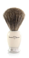 Edwin Jagger 81SB587 Simulated Ivory Pure Badger Hair Shaving Brush with Nickel Plated Collar and End Cap