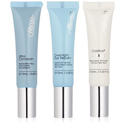 skinChemists Coldtox Xpress Eye Lift and Advanced Overnight Eye Repair and Ultra Conceal Plus Medium Tone