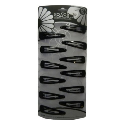 Black Metal Hair Snap Clips (Set of 12)