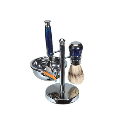Harry D Koenig Fusion Blade Shave Set with Soap Chrome Handles