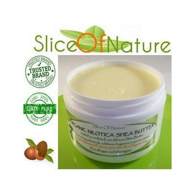 Slice Of Nature Shea Butter Organic USDA Certified Rare Nilotica East African Shea Butter Raw Unrefined Pure use for Face Hair Body make Shea Body Butter Lotion Soap DIY Cream 8 ounces