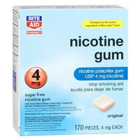 RITE AID NICOTINE POLACRILEX GUM ORIGINAL 4MG 170 PIECES