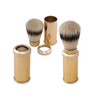 Harry D Koenig Travel Gold Color Plated Bristle Shave Brush