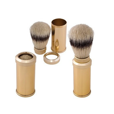 Harry D Koenig Travel Gold Color Plated Bristle Shave Brush
