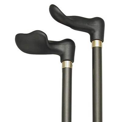 King Of Canes Soft Touch Palm Grip Cane Dark Silver/Black,Grey Handle -Affordable Gift! Item #DHAR-9787700