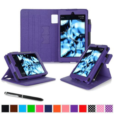 Kindle Fire HD 6 Tablet (2014) Case, roocase new Kindle Fire HD 6 Dual View Folio Case with Sleep / Wake Smart Cover with Multi-Viewing Stand for All-New Fire HD 6 Tablet (2014), Purple