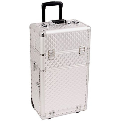 Sunrise Interchangeable 2 in 1 Pro Rolling Cosmetic Makeup Artists Case 6 Trays Dividers 3 Drawers